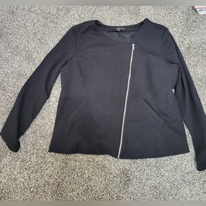 Mossimo Black Asymmetrical Zip Long Sleeve Jacket